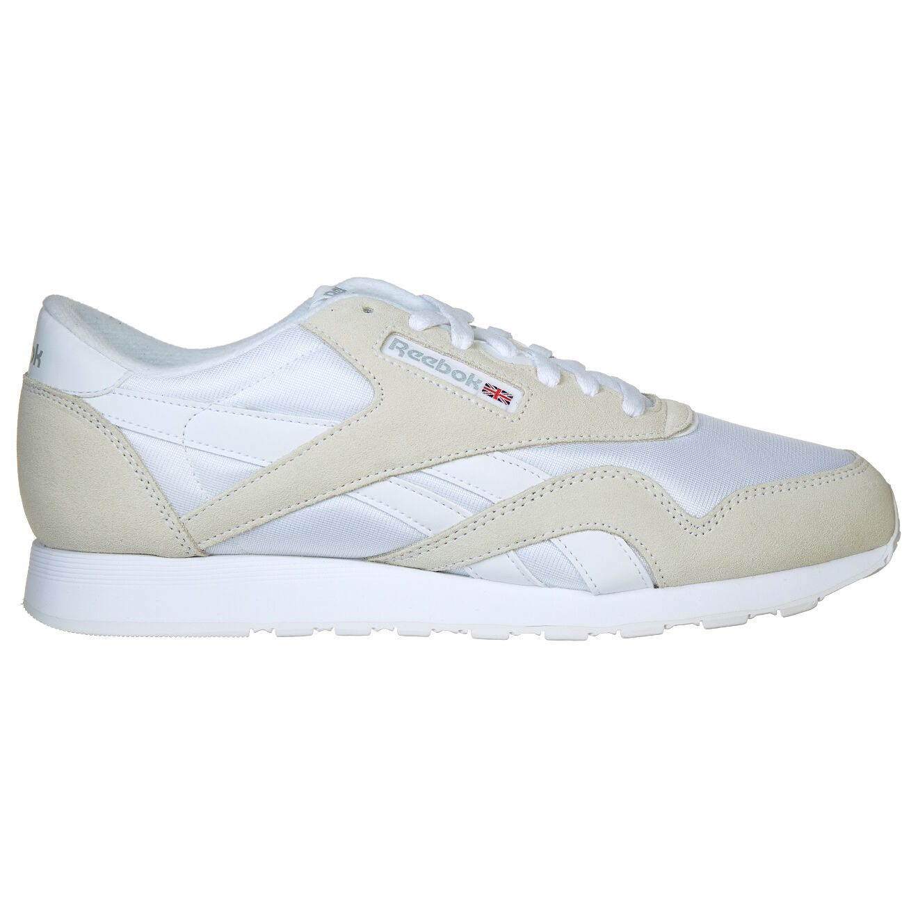 Reebok Baskets en Velours de Cuir & Textile Classic Nylon blanc/gris clair