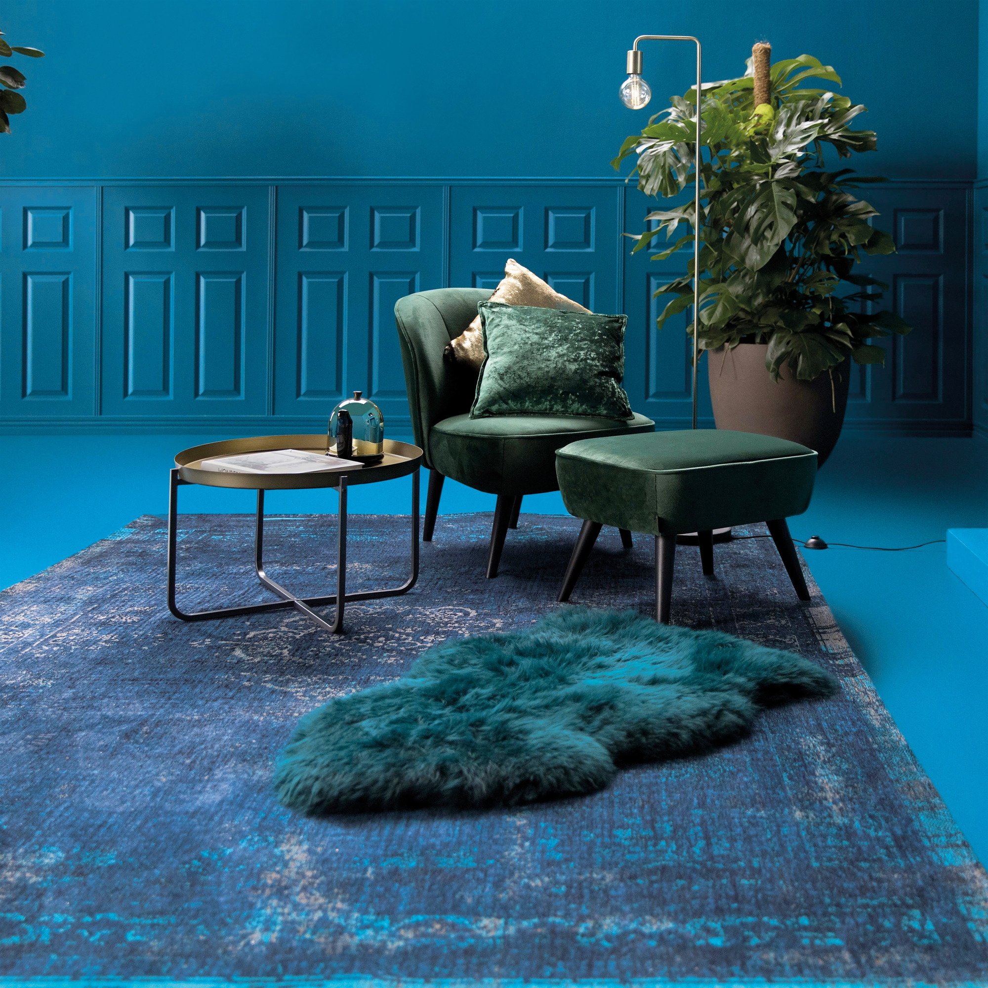 Ecorugs vloerkleed Medallion blauw 280x390 cm
