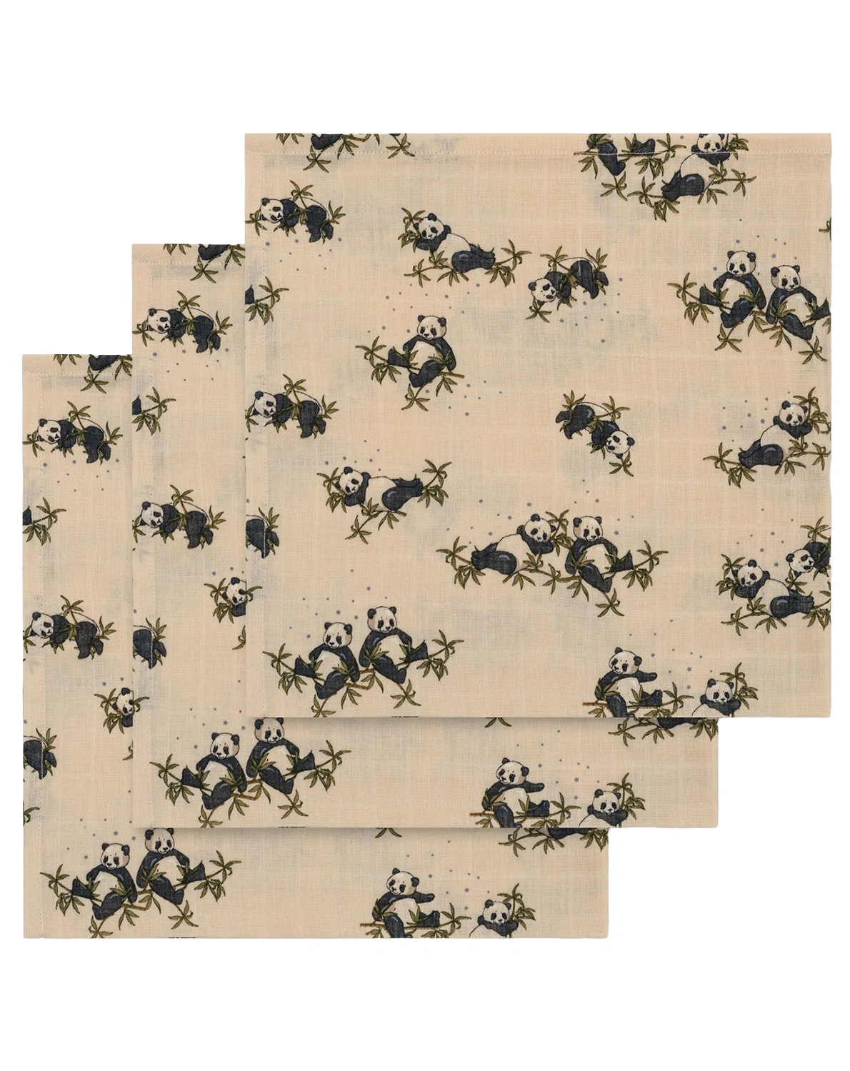 Mulltuch PANDA NUIT (65x65) 3er Set