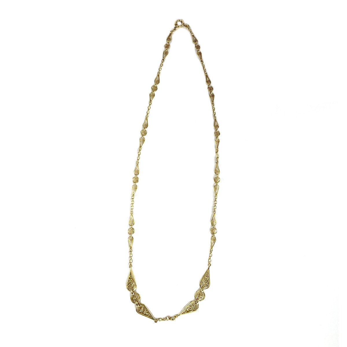 Collier d'occasion or 750 jaune maille filigranée 65 cm