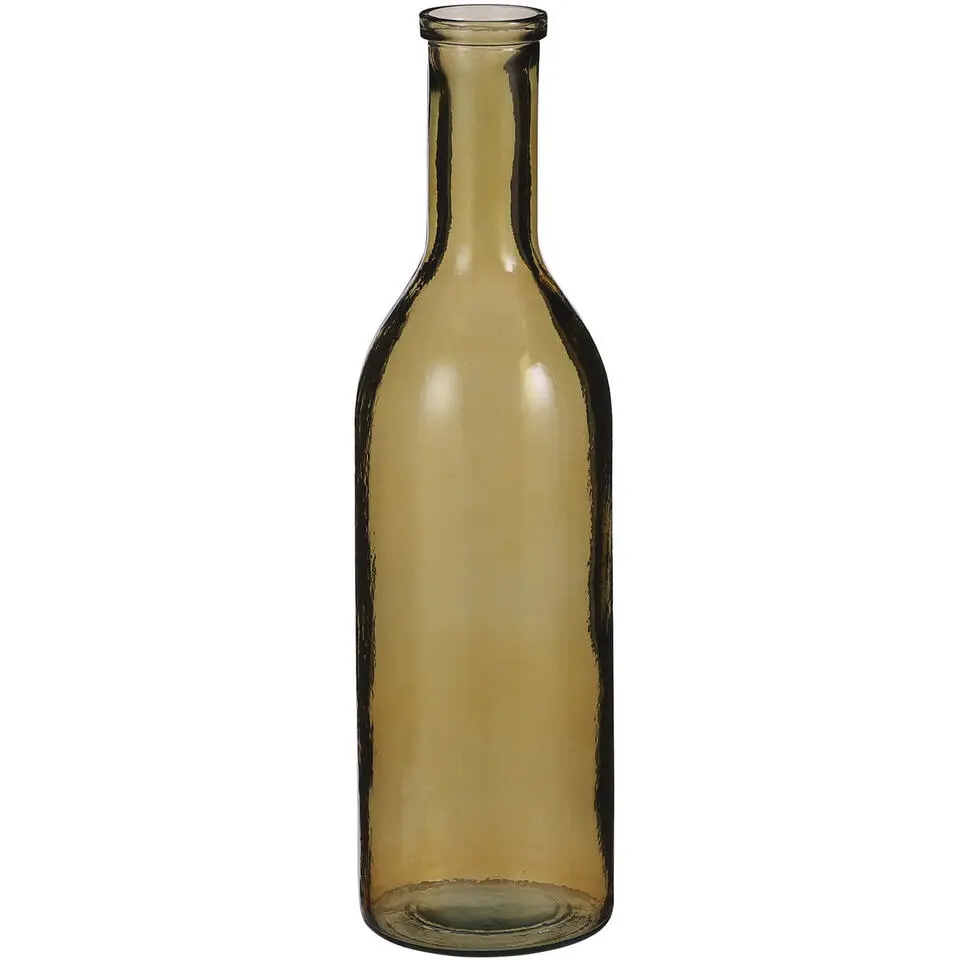 Mica Decorations Vaas fles Rioja - okergeel - eco glas - 15 x 50 cm