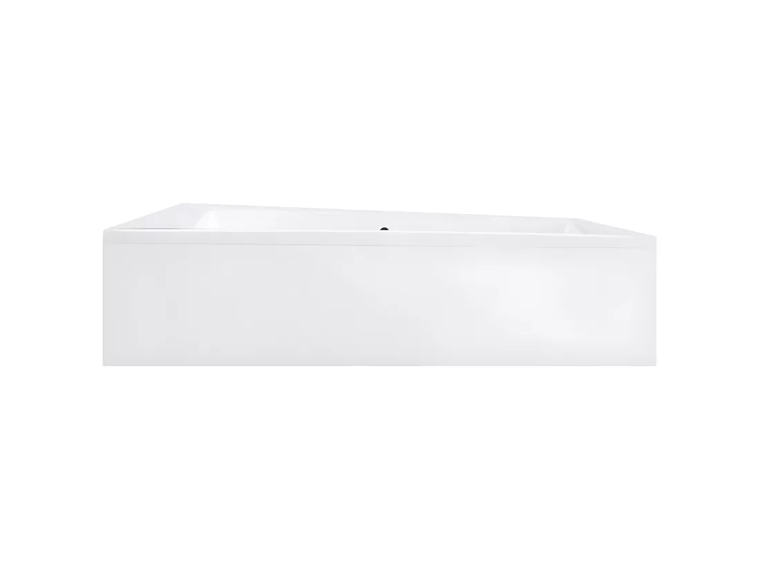 Baignoire asymétrique + tablier blanc + repose tête - INTIMA DUO - 170 x 125 cm - Gauche