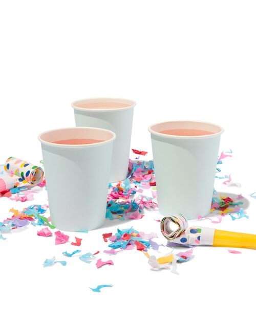 8 gobelets en papier - 250 ml - bleu