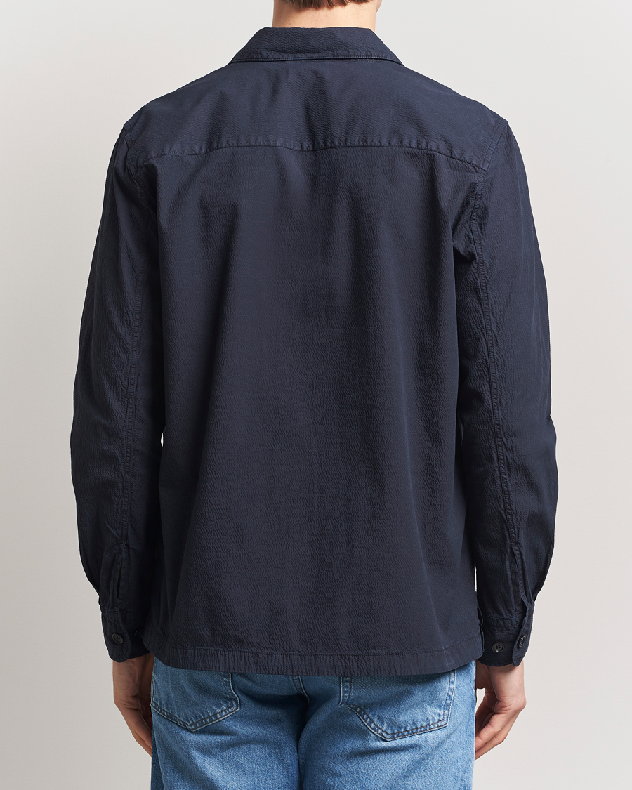 Morris Seersucker Overshirt Blue