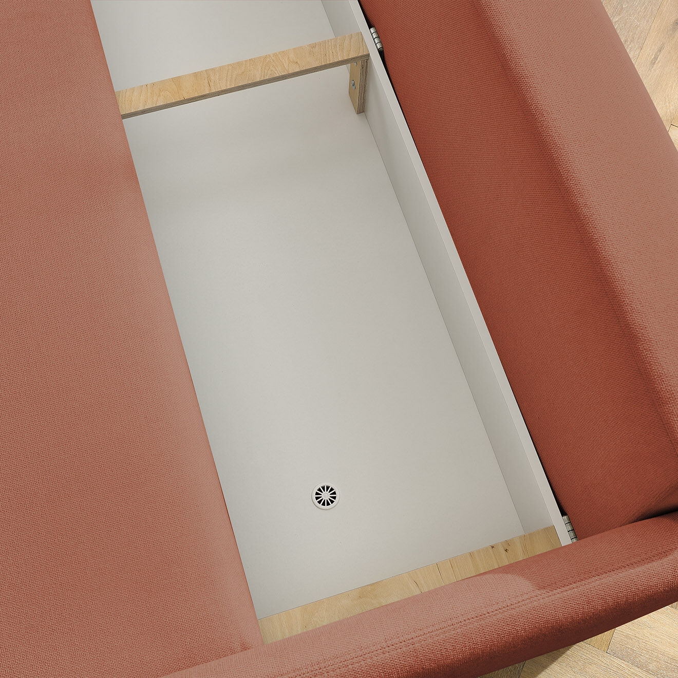 Bobochic Canapé droit convertible coffre marcel tissu lisse orange - 211x100x86 cm