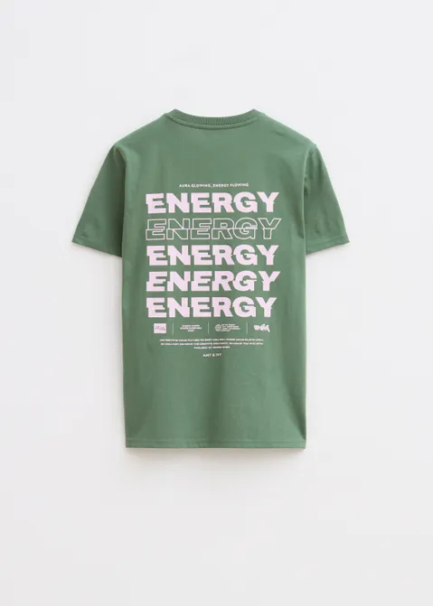 T-shirt met energy print groen (GRN.A)