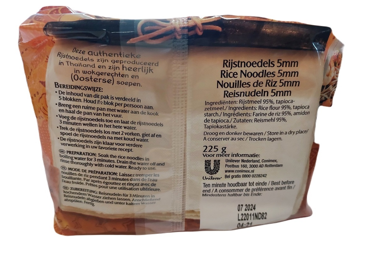 NOODLES ARROZ CONIMEX 5MM 225G