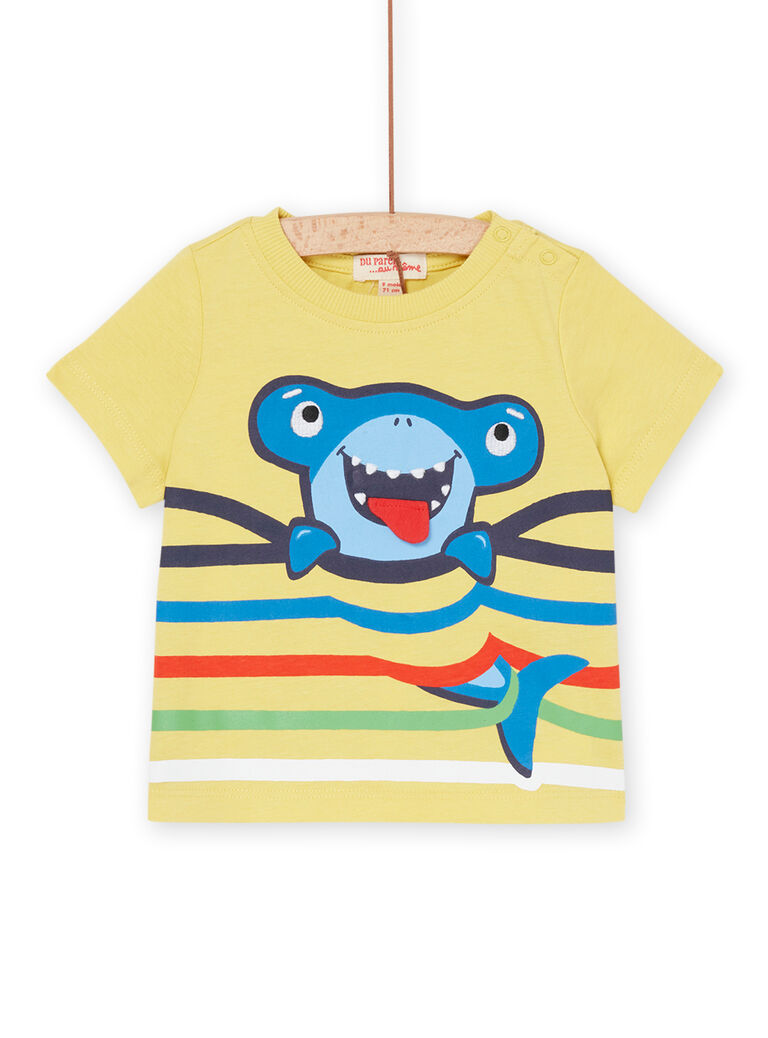 T-shirt ambre jaune à motif requin marteau
