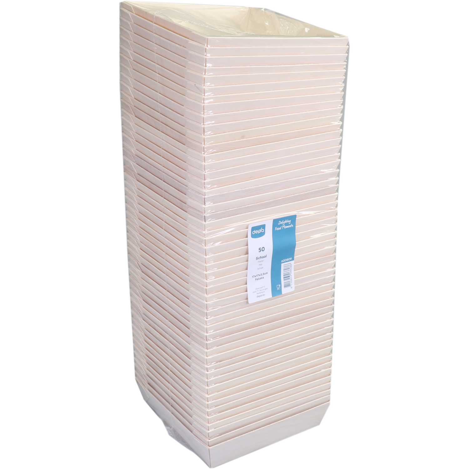Depa Schaal, hout, vierkant, 170x170x36mm, naturel