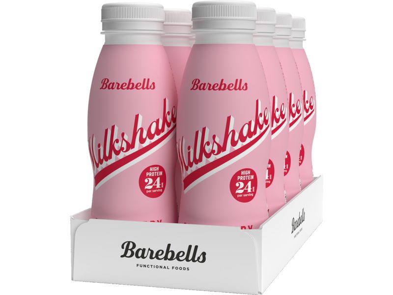 Barebells Milchshake Strawberry 8 x 330 ml Milkshake mit 24 Gramm Protein
