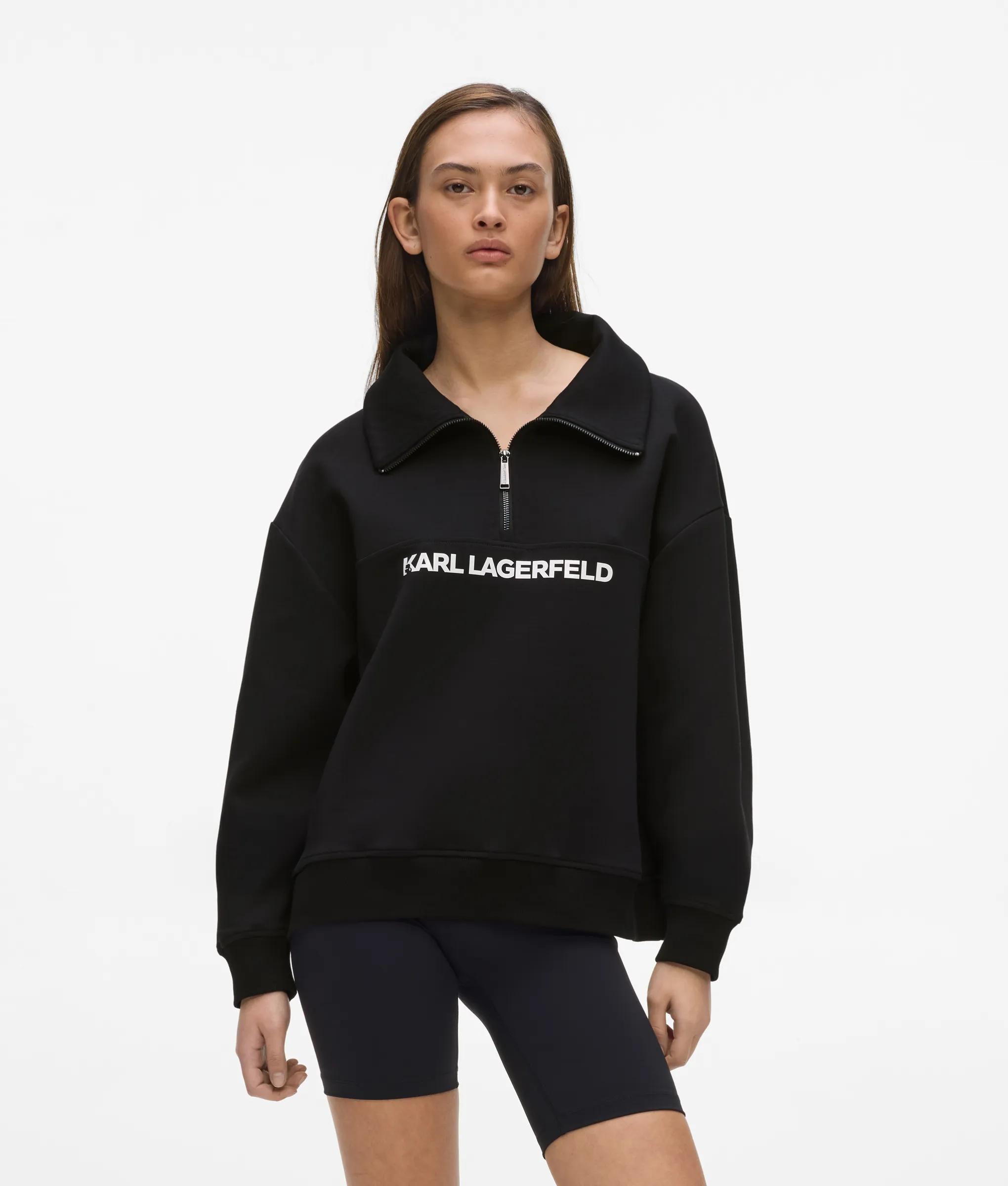 Logo Athleisure sweatshirt met korte rits