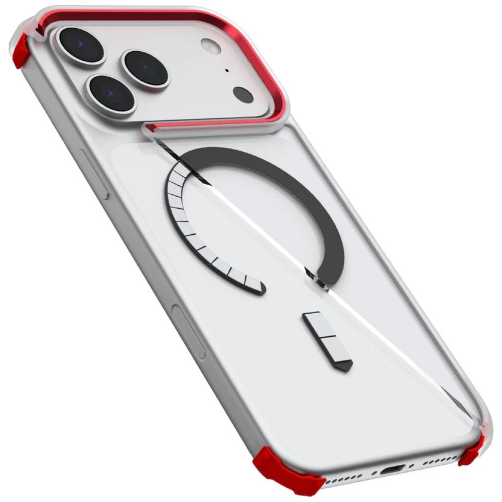 iPhone 17 Pro Max MagSafe Hardcase Schutzhülle (GHOCAS4228) - Transparent / Rot