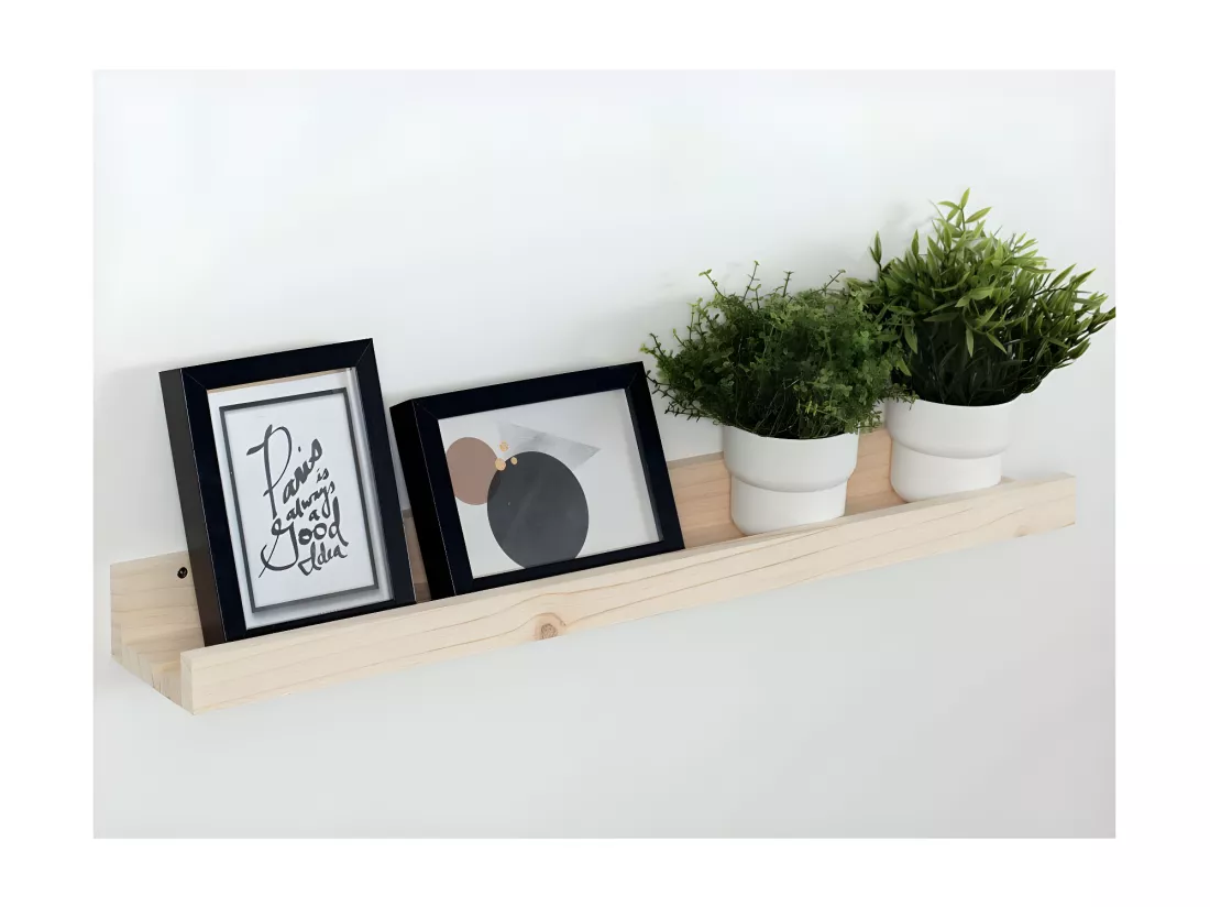 Etagère murale en pin massif - L60 x H7 cm
