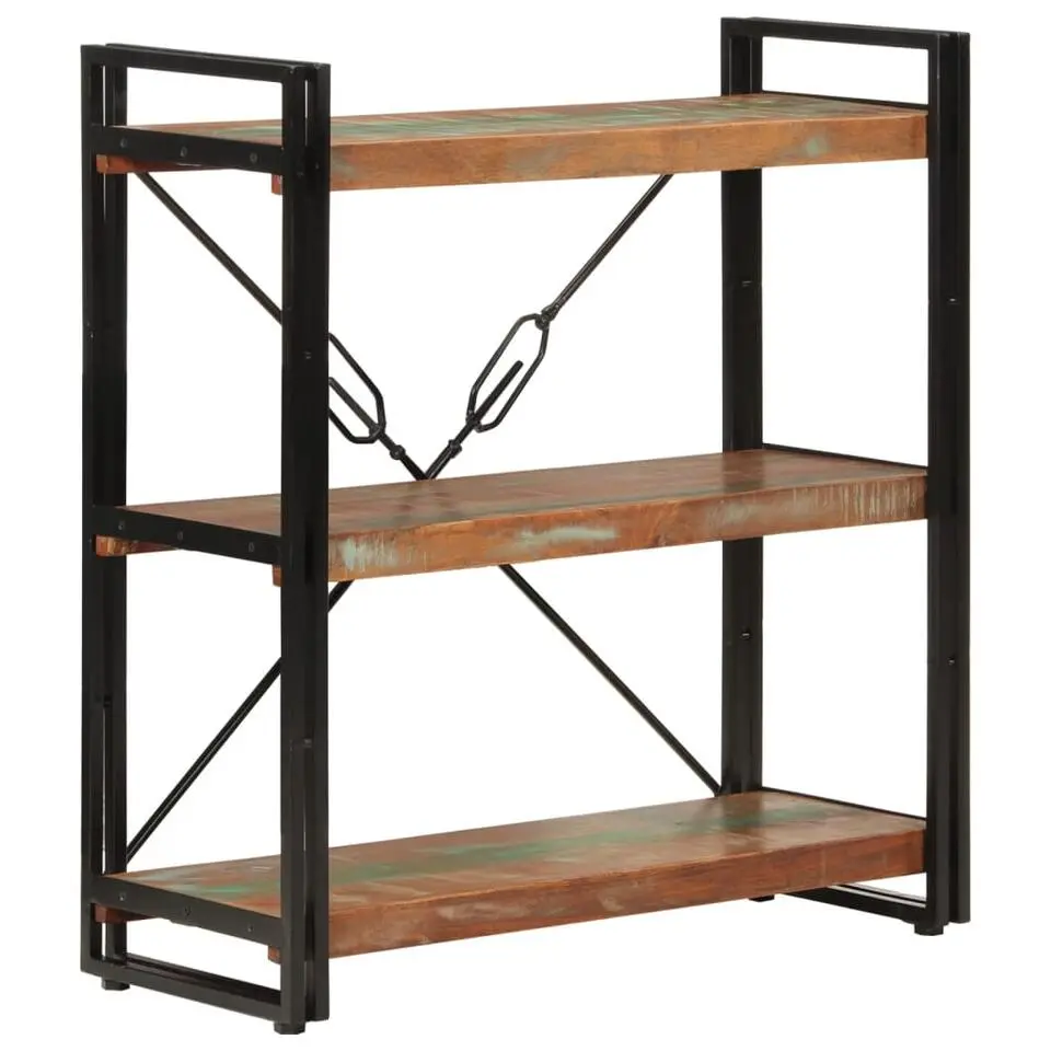 vidaXL - Boekenkast 3-laags - Multikleur - Gerecycled hout - 77 x 30 x 80 cm