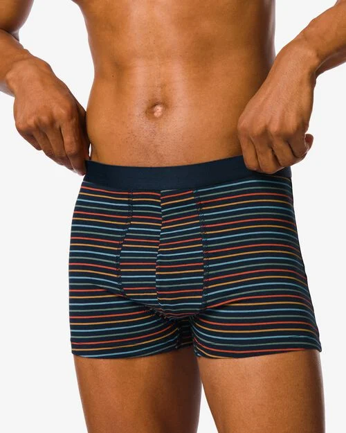3 boxers courts homme coton stretch pois bleu foncé