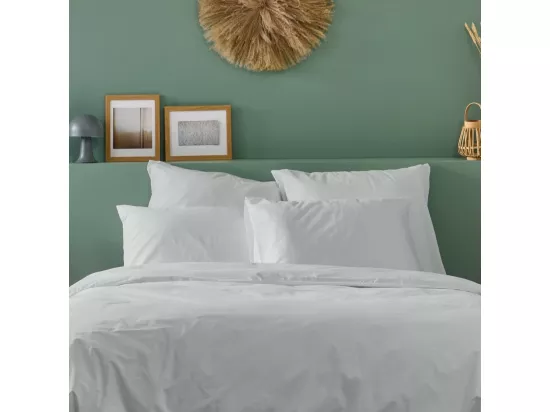 Taie d'oreiller 100% Percale de coton - Gris clair - 50x75cm