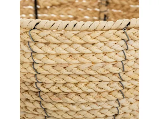 Panier en fibres naturelles et corde de papier marron D27x15/20,5