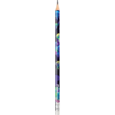 Maped Deepsea Paradise - Crayon graphite HB (40% de matière recyclée) - embout gomme - disponible dans différentes couleurs