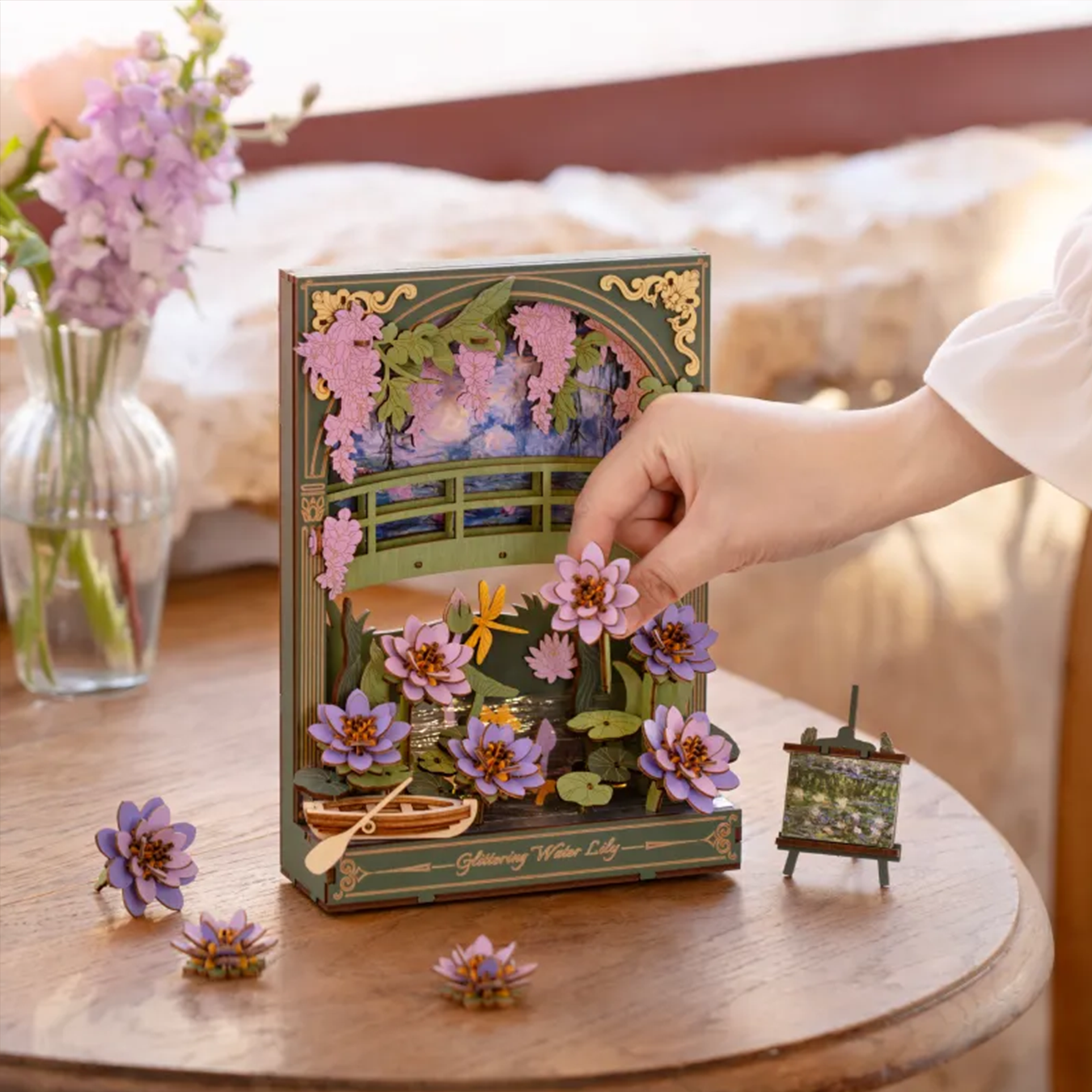 (237-tlg. Set) Rowood 3D Holz Gemälde DIY Modell Bausatz Home Deko Kunstwerk für Erwachsene (TH001) - Glittering Water Lily