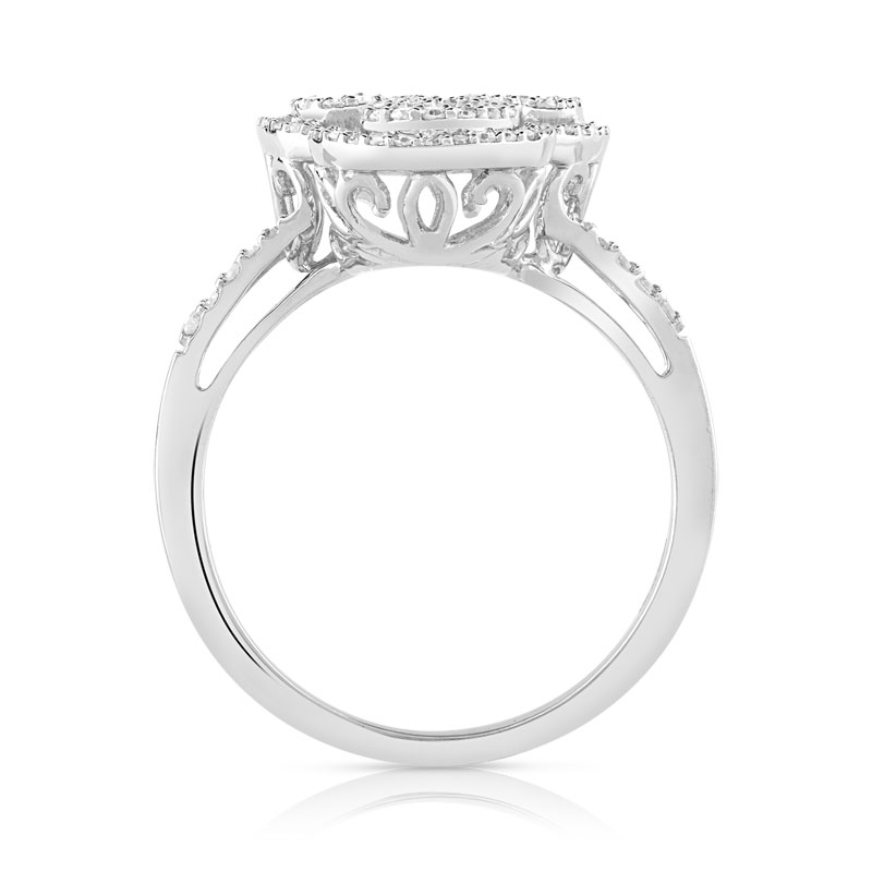 Bague or 750 blanc diamant