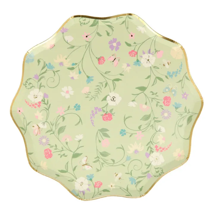 Meri Meri Petites assiettes en carton florales Ladurée - Set de 8