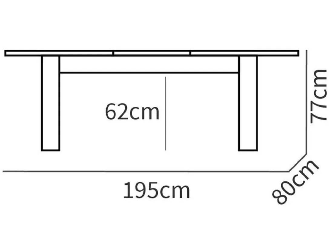 Table à manger extensible en aggloméré et mélamine coloris chêne doré - Longueur 140-195 x Profondeur 80 x Hauteur 77 cm