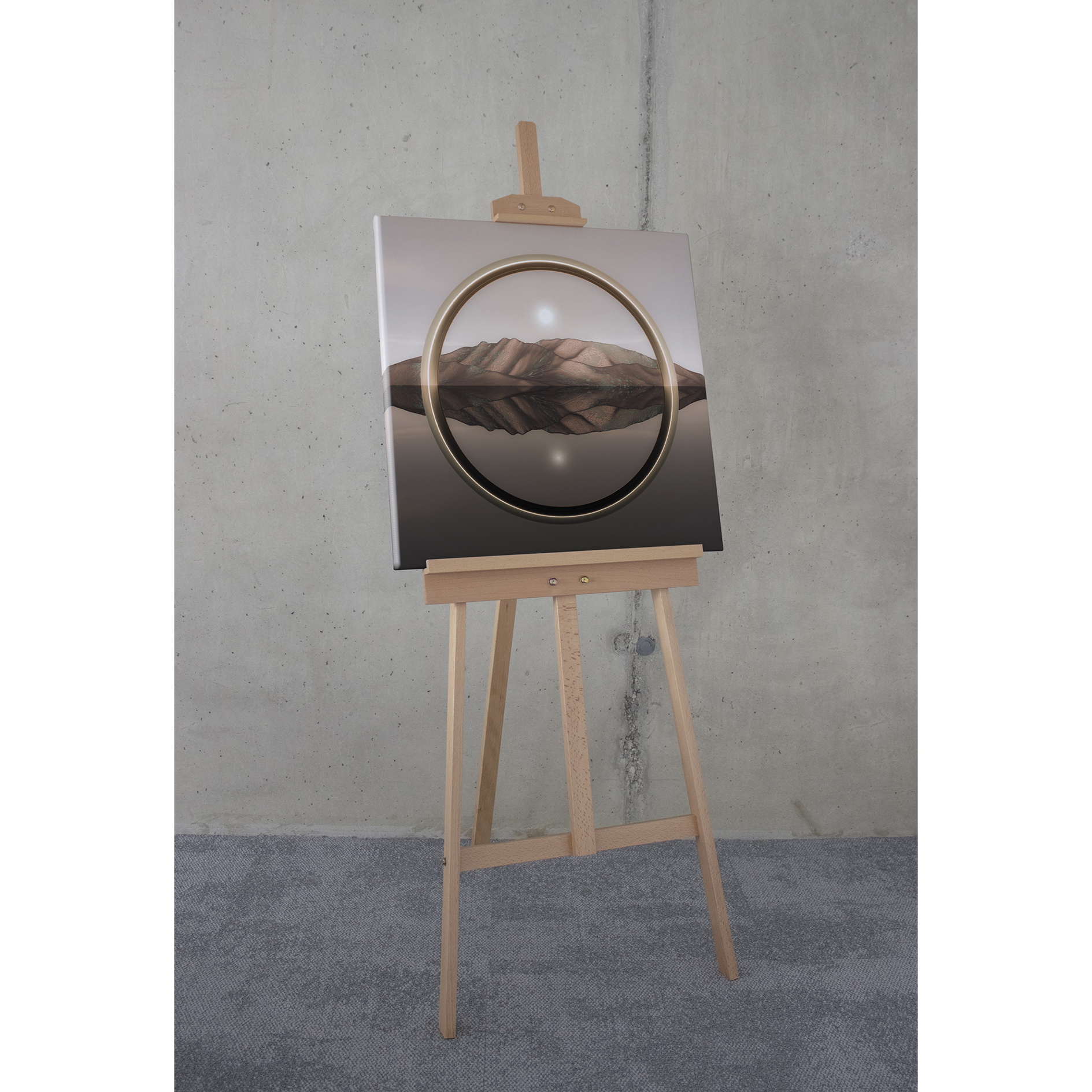 Keilrahmenbild GRATEFUL - braun-rot - 60x60 cm