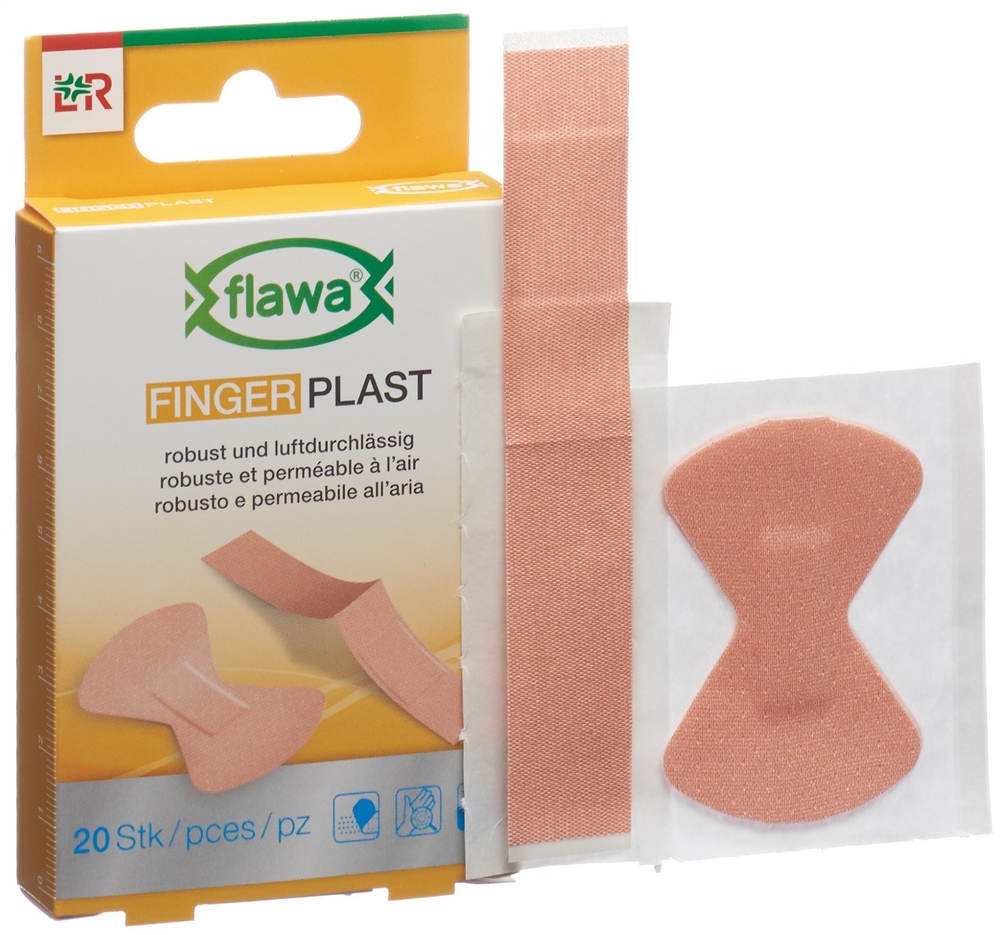 FLAWA Finger Plast robustes Textilpflaster<br>20 Stück, 2 Grössen