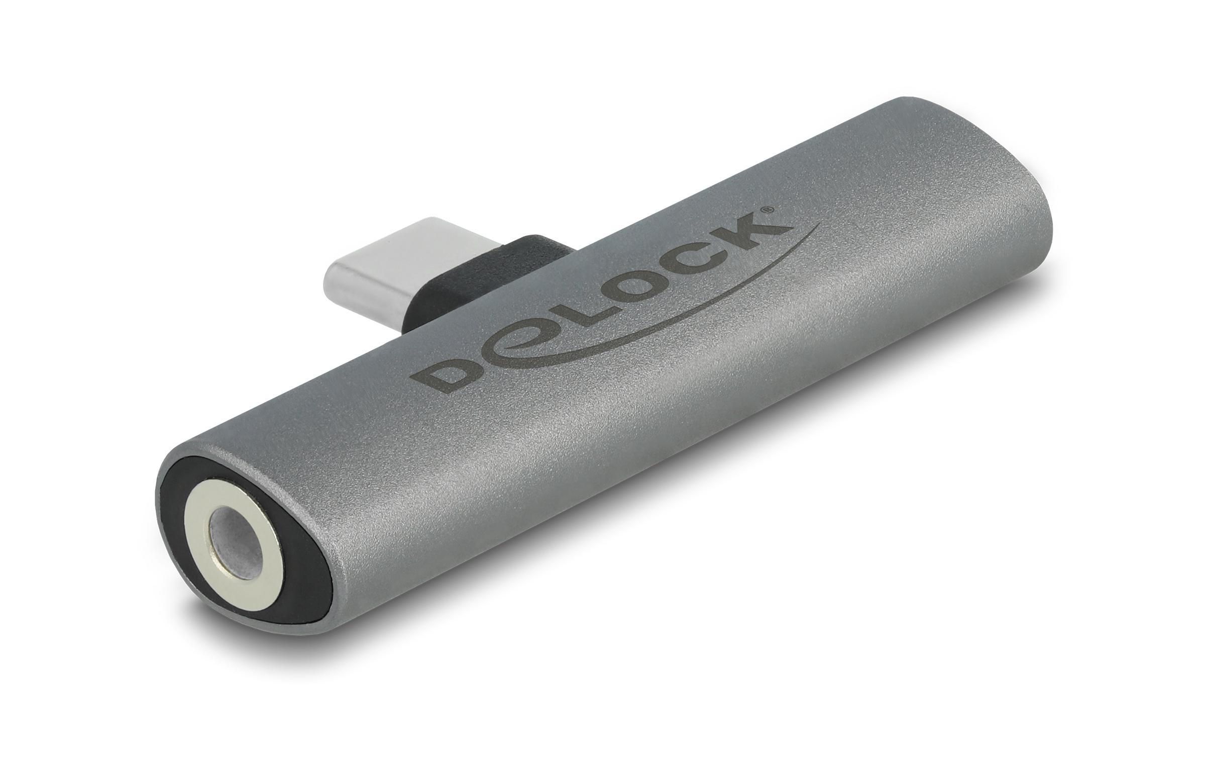 Audio-Adapter USB-C - 3.5 mm KlinkeDelock Audio Adapter USB Type-C zu Klinkenbuchse und USB Type-C PD, Grau