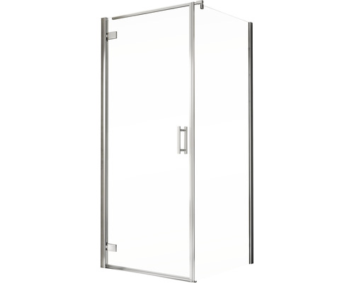 Douchedeur met zijpaneel SCHULTE - 90 x 90 cm, profielkleur chroom, helder glas