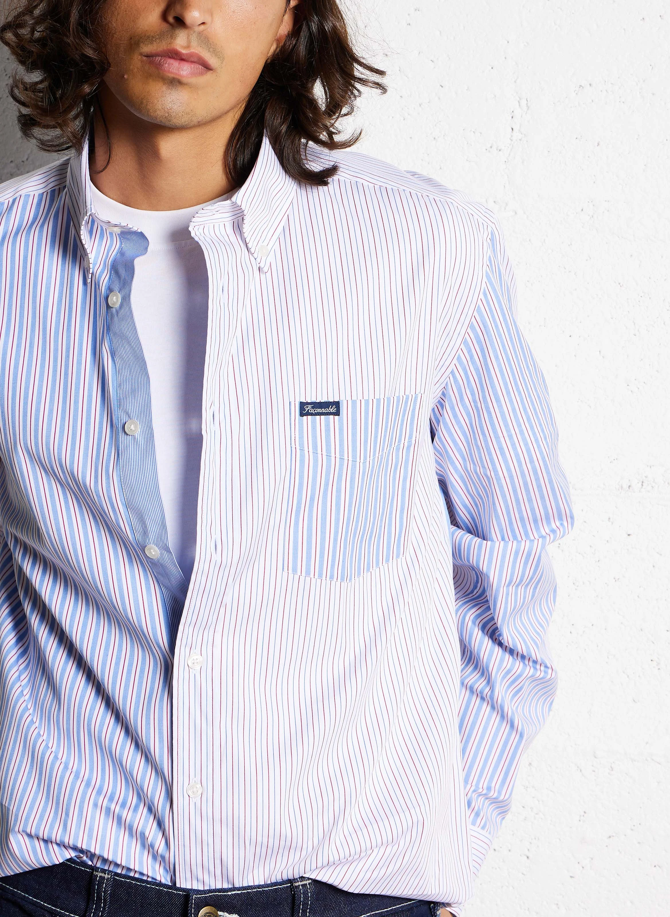 Chemise col américain en coton | Multicolore