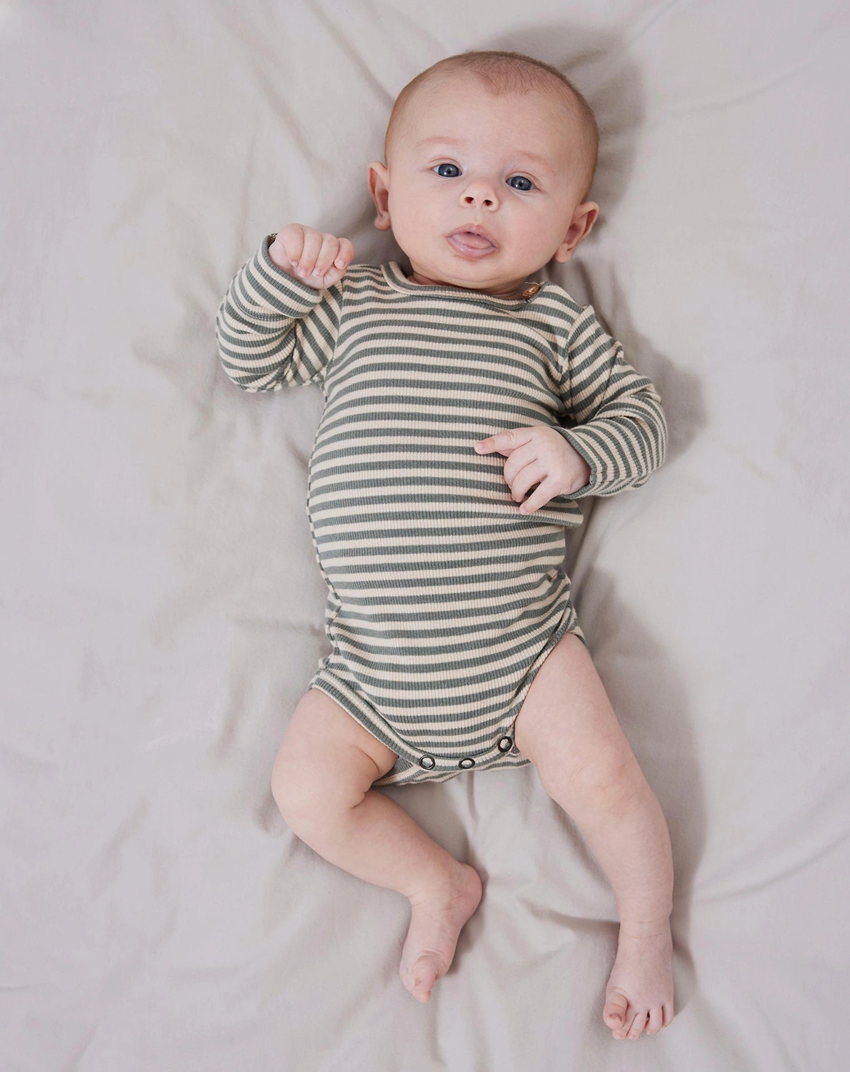 Langarmbody NBMGAGO STRIPES in fog grey