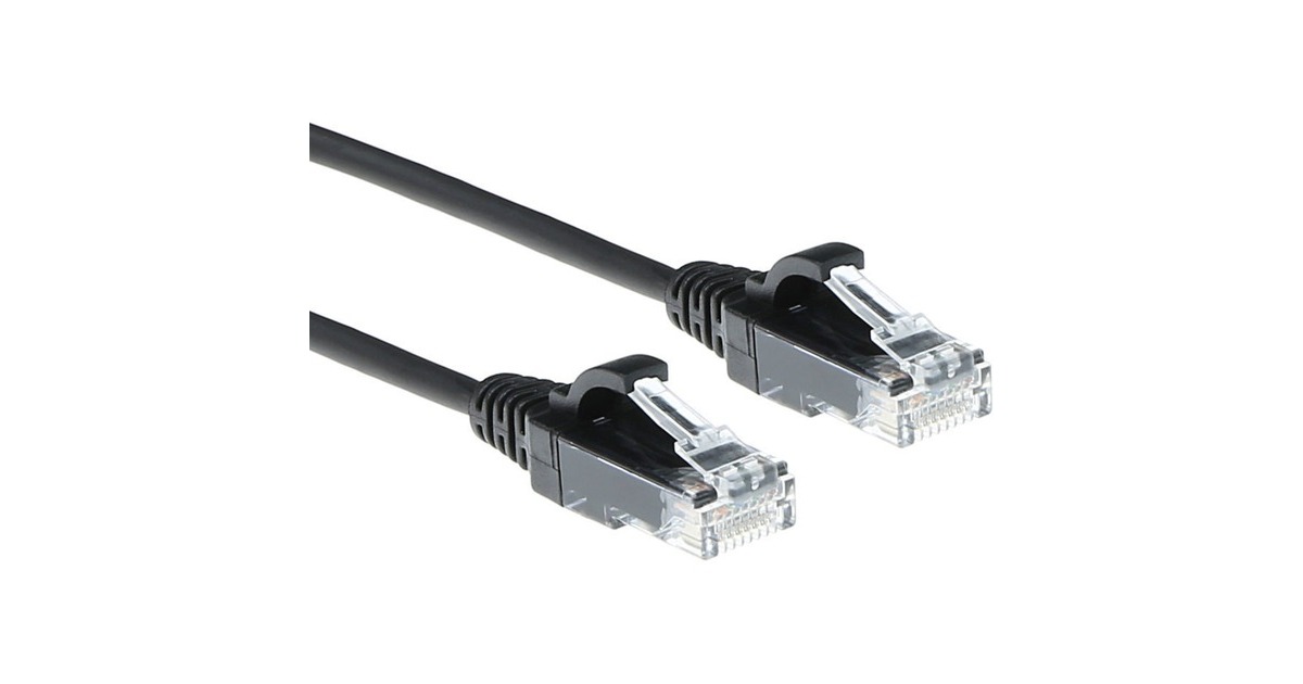 ACT ConnectivityLSZH U/UTP CAT6 datacenter slimline patchkabel snagless met RJ45 connectoren  (Zwart, 10 meter)