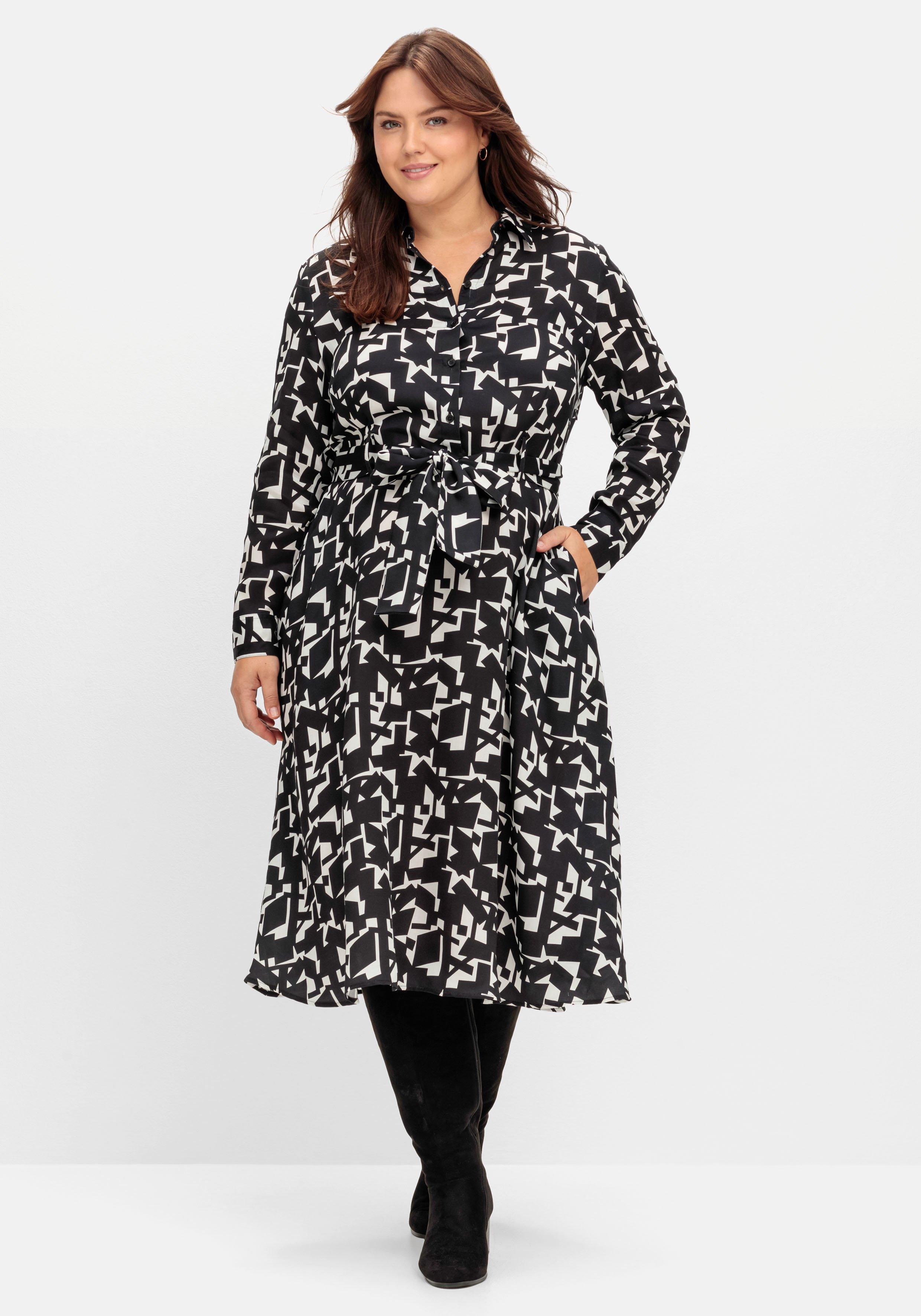 Hemdblusenkleid mit grafischem Alloverprint