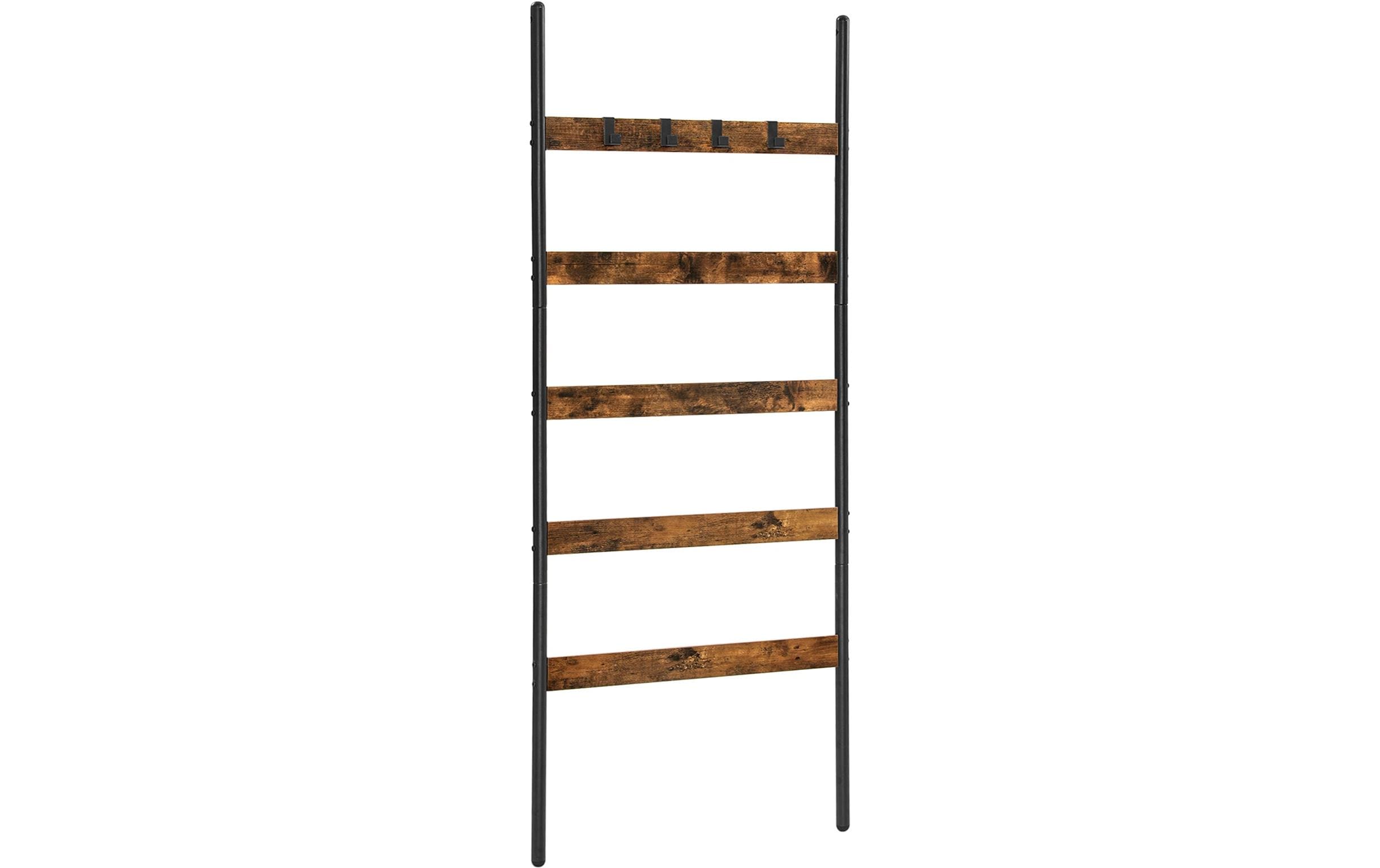 Leiter mit 5 Sprossen 65 x 178 cm, Braun/SchwarzLeiter-Regal