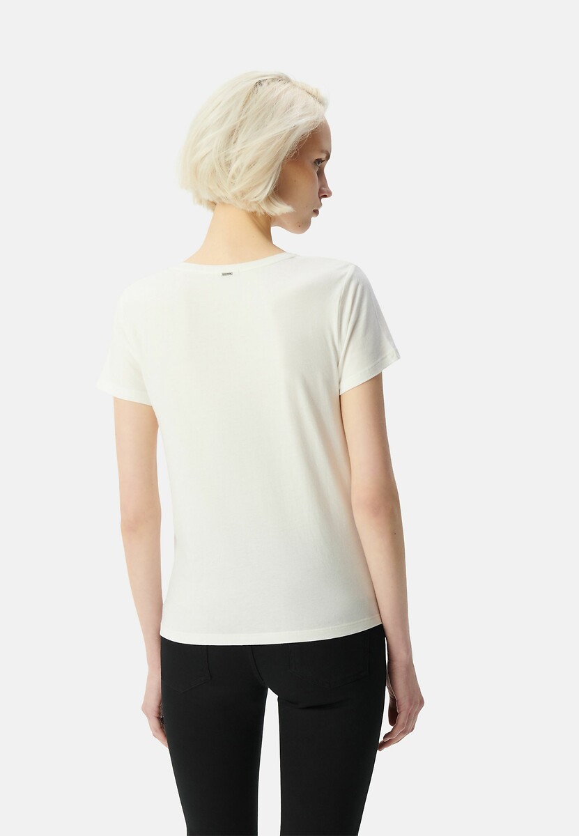 Camiseta IKKS com decote em V e estampa, mangas curtas