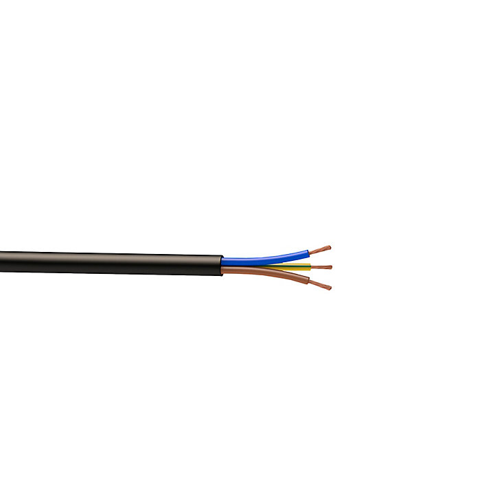 Câble électrique flexible H05VVF 3x1,5 mm² Noir - 25 m