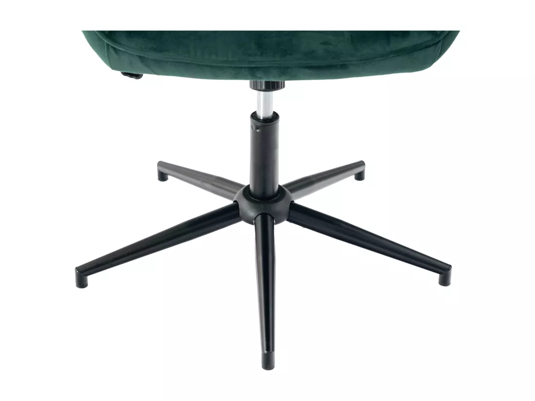 URBAN MEUBLE Fauteuil de bureau scandinave avec accoudoirs, 360°, en velours vert IRIS SMALL VELVET GREEN