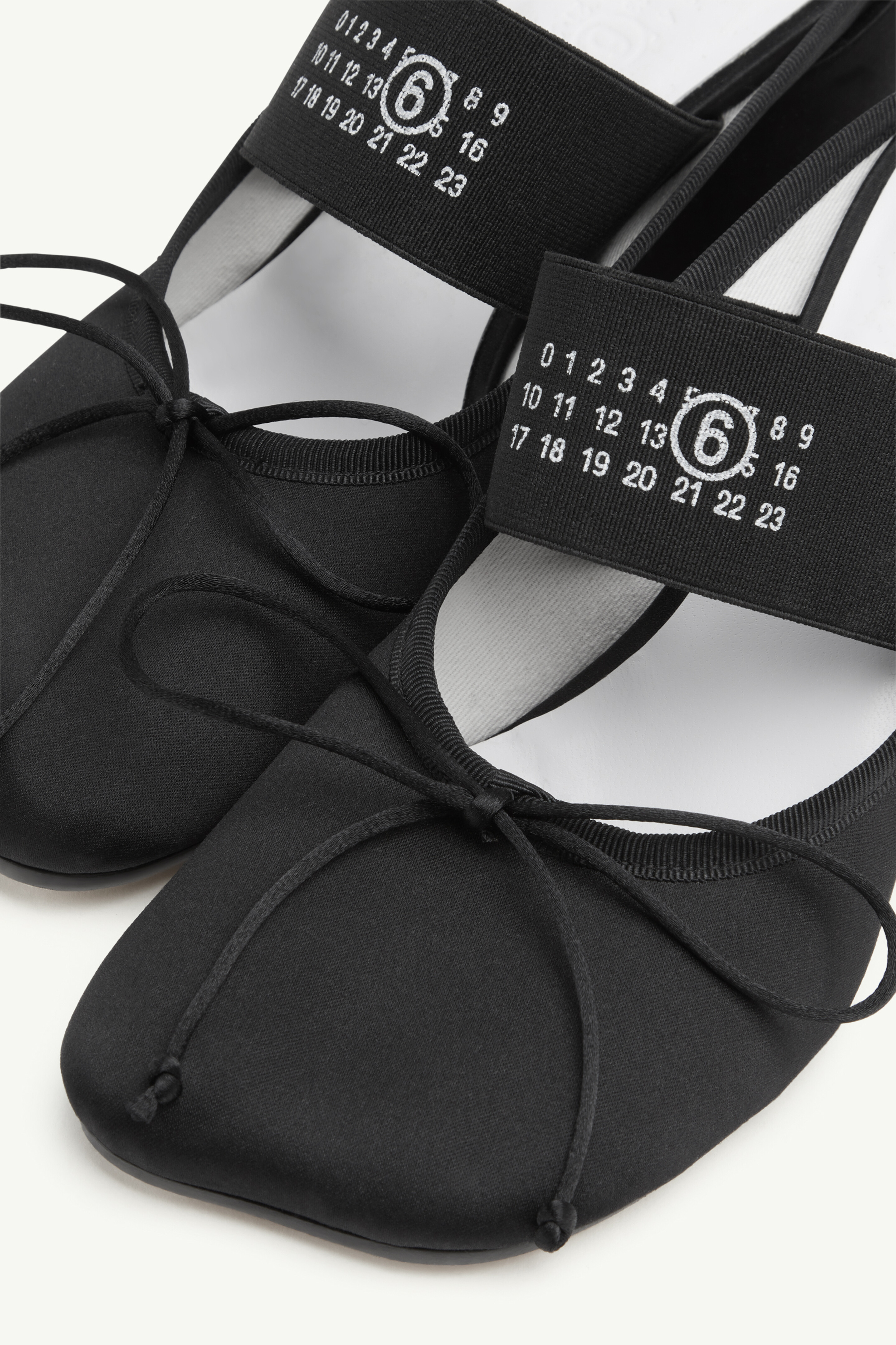 Mules ballet à lanières logo Noir