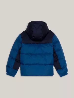 Jaqueta puffer reciclada com capuz, estilo Nova York