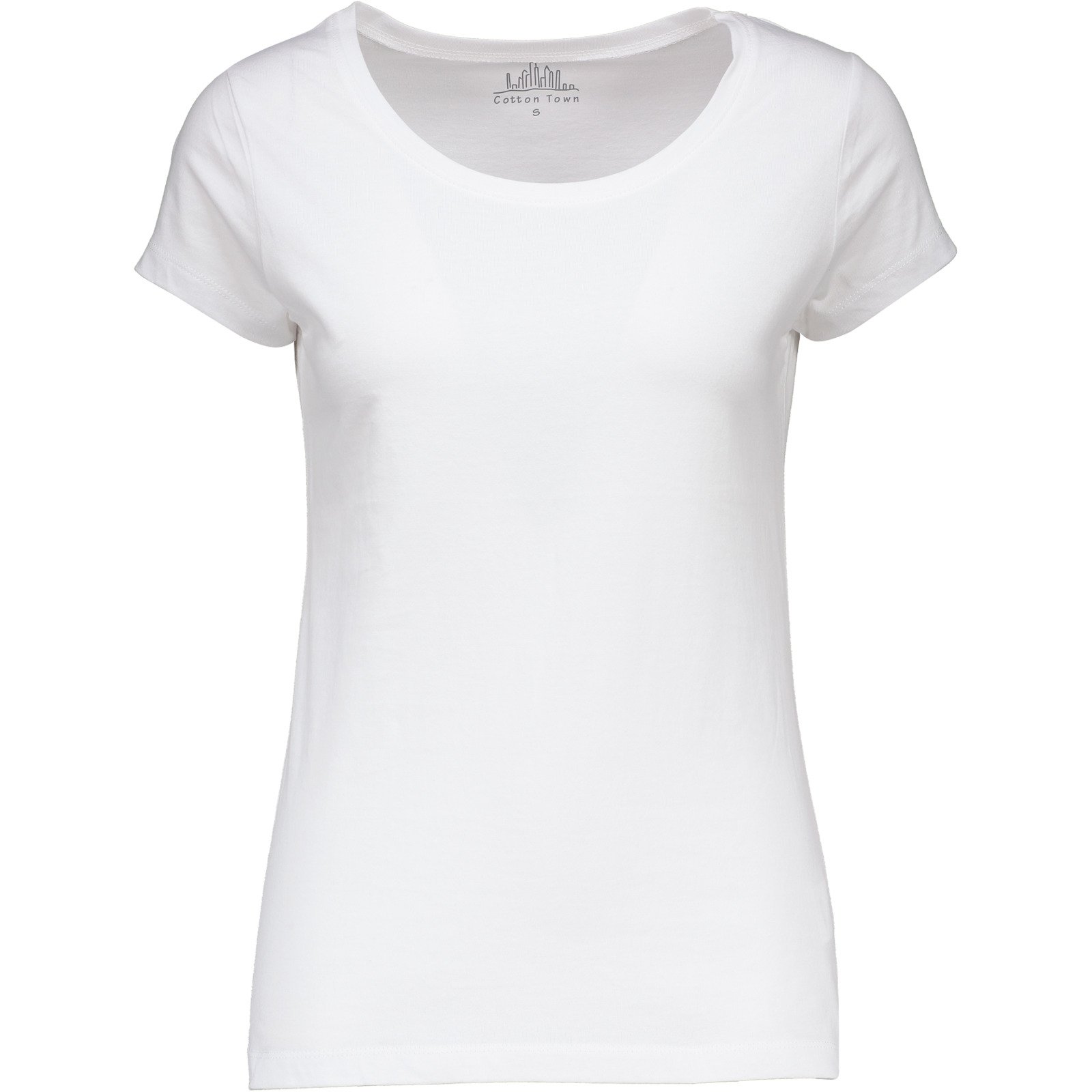 Damen T-Shirt kurzarm rundhals weiss