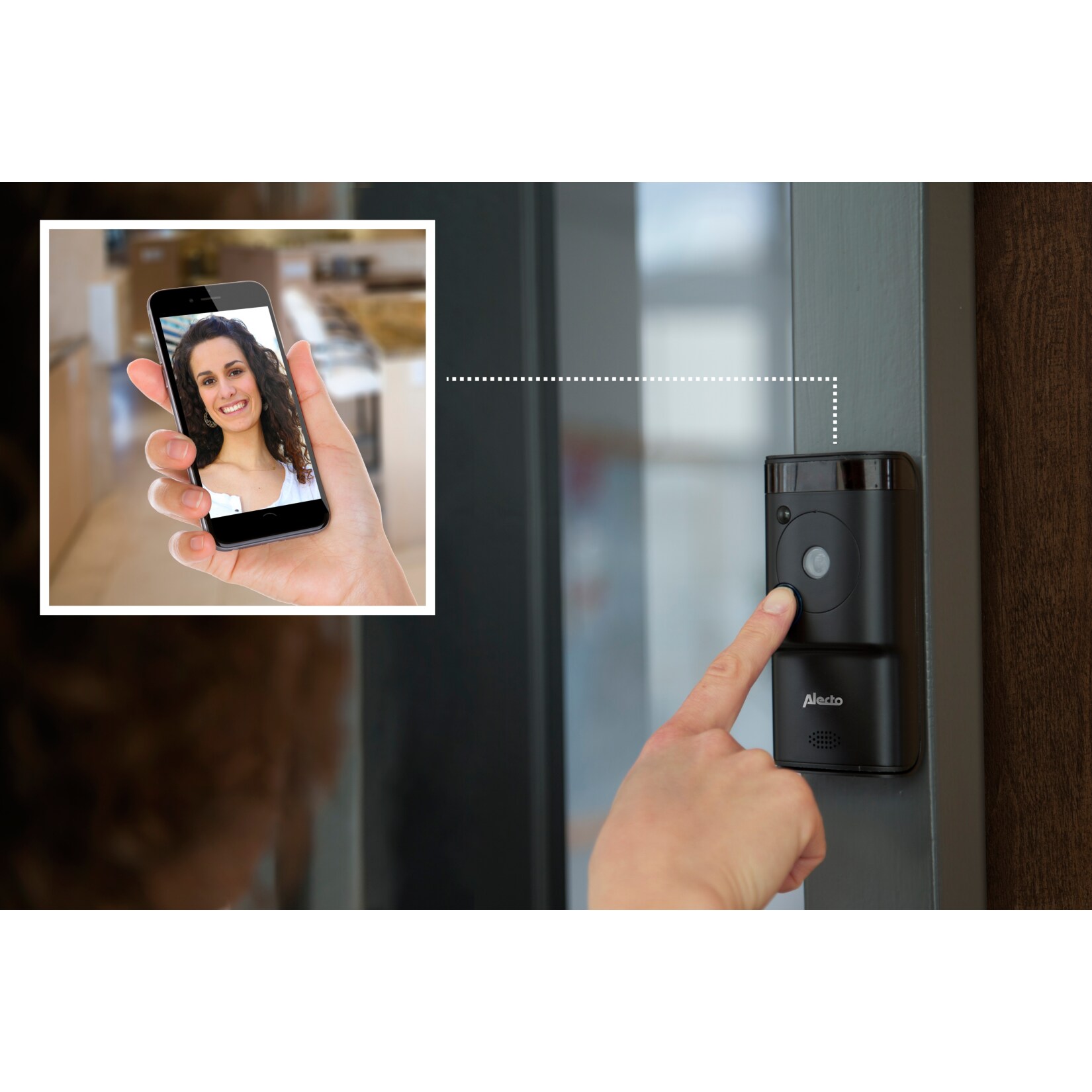 Alecto WLAN-Türklingel mit Kamera DVC-1000, schwarz