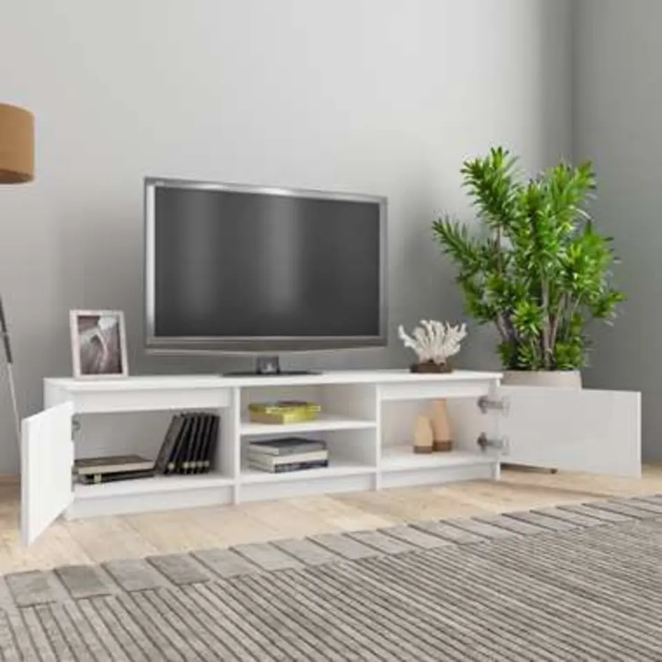vidaXL - Tv-meubel - Wit - Bewerkt hout