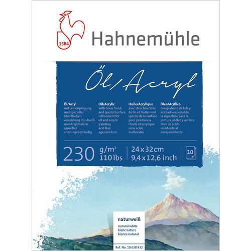 Hahnemühle Öl-/ Acryl 230 g/qm Öl-und Acrylmalblock