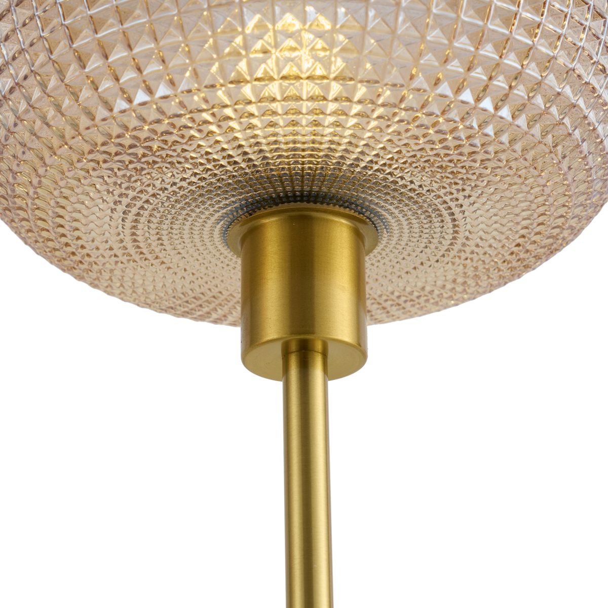 Design vloerlamp messing met amber glas 2-lichts - Brianna