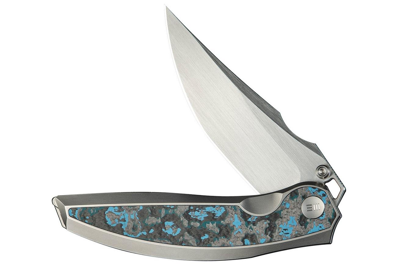 WE Knife Quinseris WE23093-4 Satin, Polished Bead Blasted Titanium Arctic Storm Fat Carbon Inlay, zakmes