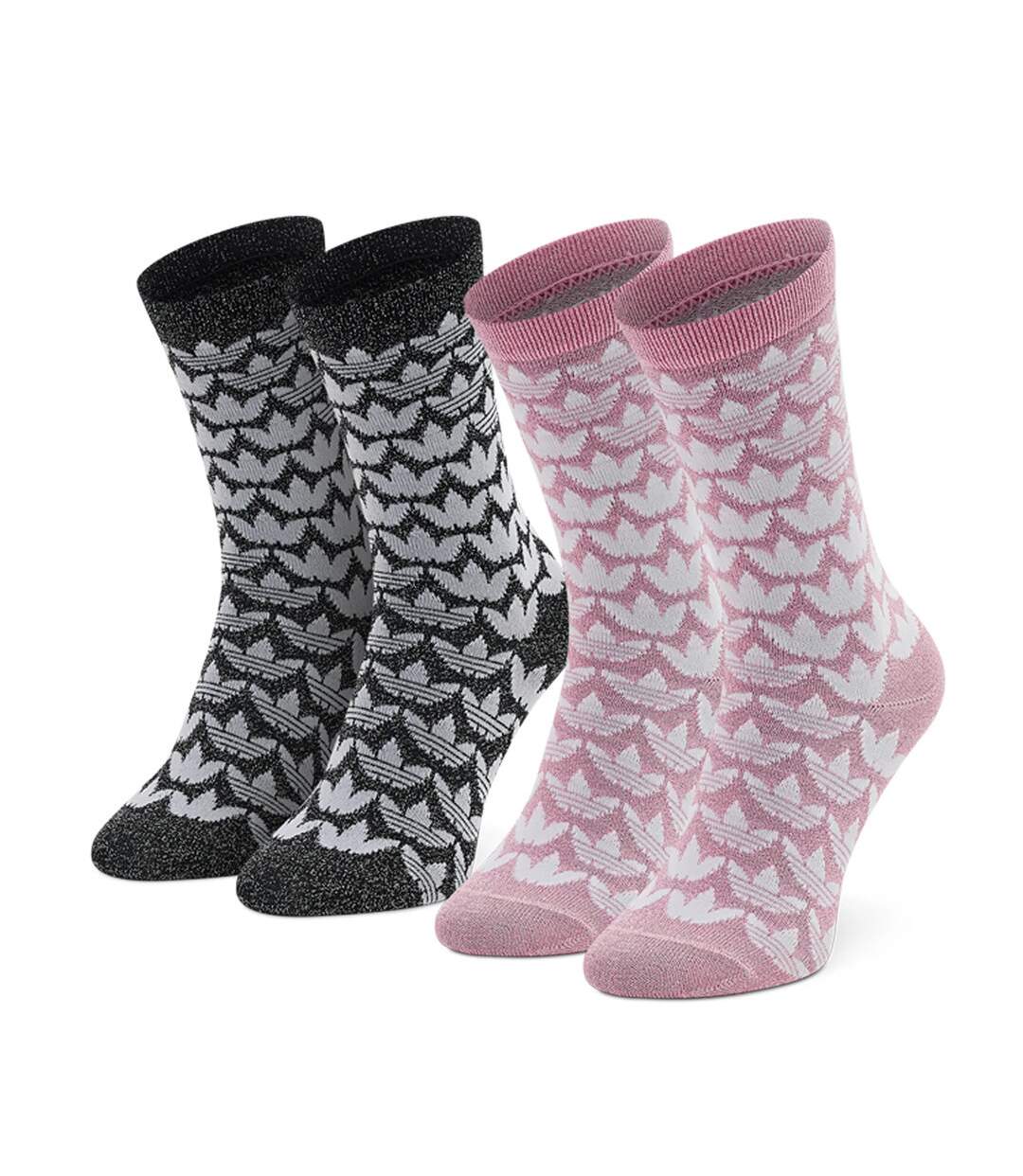 X2 Paires de Chaussettes Rose/Noir Femme Adidas Mon Full