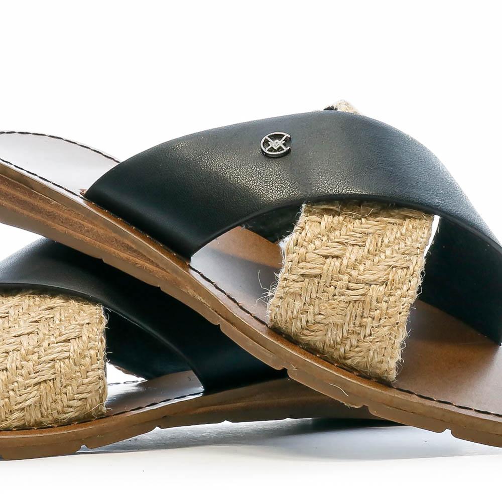 Chattawak Claquettes Croisées Noires Femme Chattawak Brana