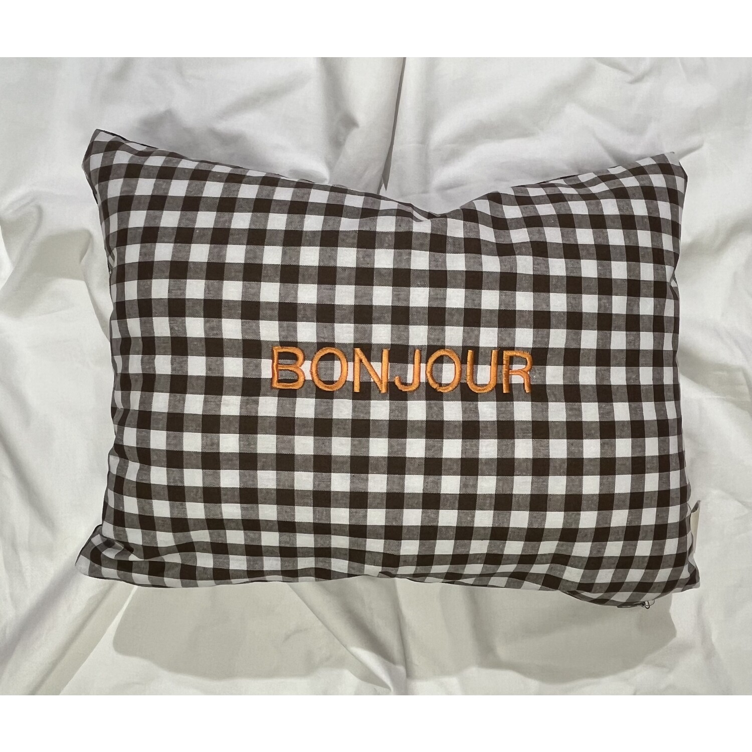 Atelier Pomme | CUSHION: CHECKED IN |BETTER BROWNIE 30 X 40 | Bonjour