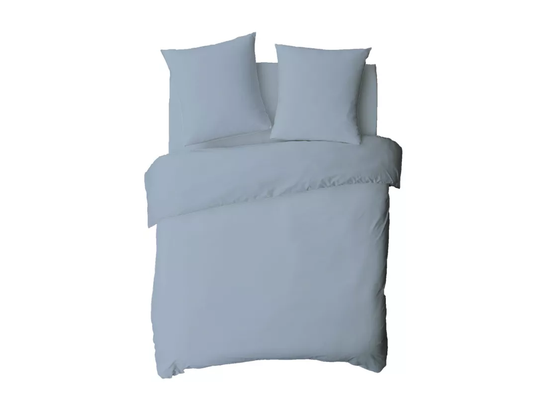 Drap housse en coton 57 fils uni bonnet 25cm nuage 160x200cm